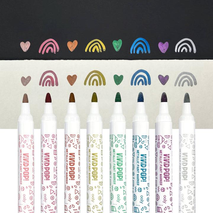 OOLY - Vivid Pop!: Opaque Water-Based Paint Markers - Metallic (Set