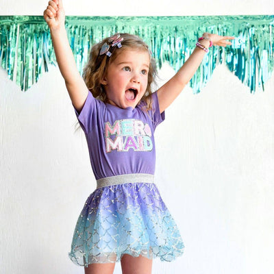 Mermaid Patch Short Sleeve T-Shirt - Kids Summer Tee