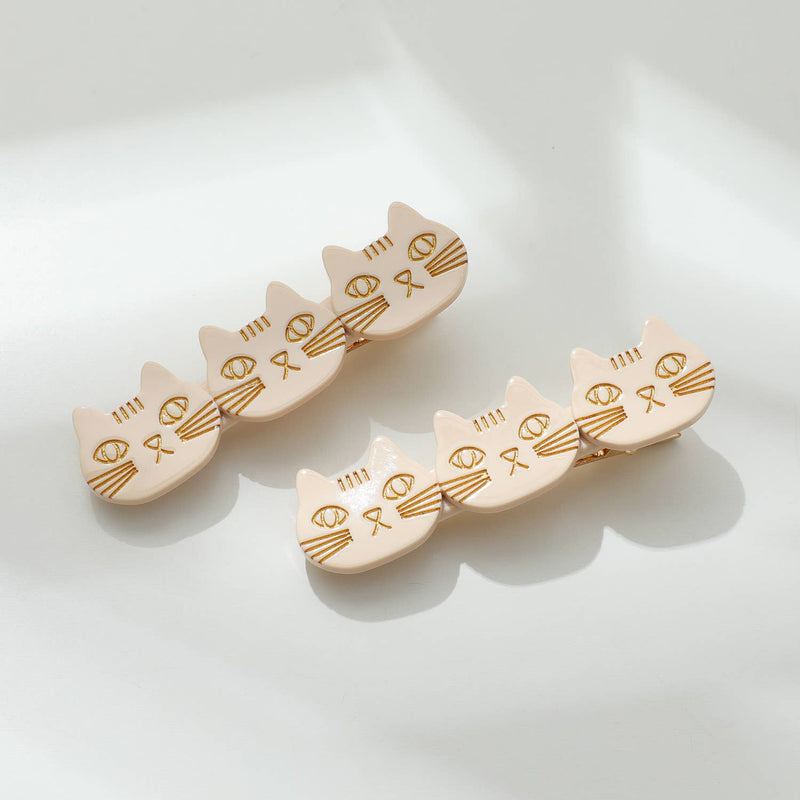 Zoe | Triple Cat Face Barrette Hair Clip (Set of 2)