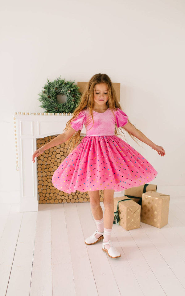 Diana Dress - Bubblegum Confetti