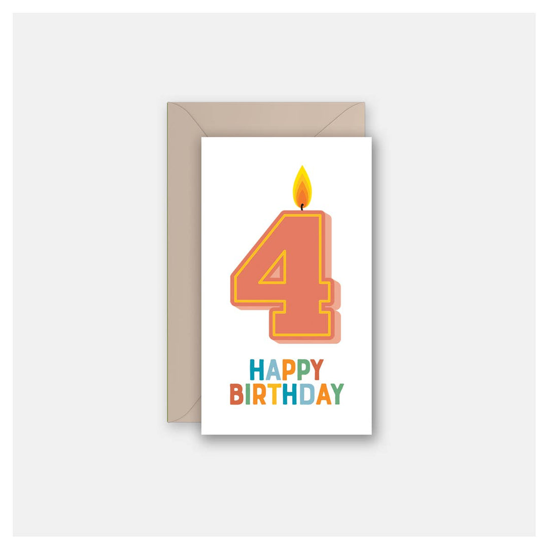 4th Birthday Candle Enclosure Card