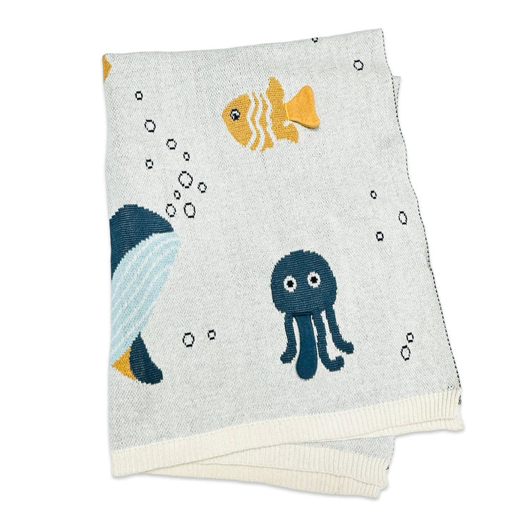 Ocean Life Organic Knit Baby Blanket