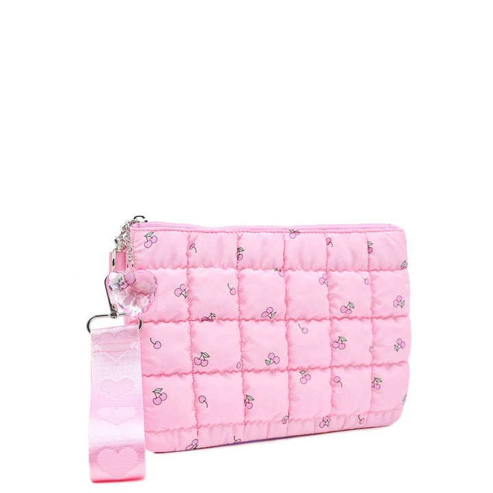 Quilted Scrunchies Cherry Printed Wristlet