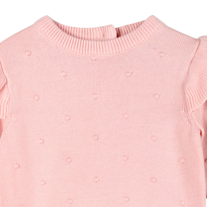 Knit Ruffle Bobble Pullover