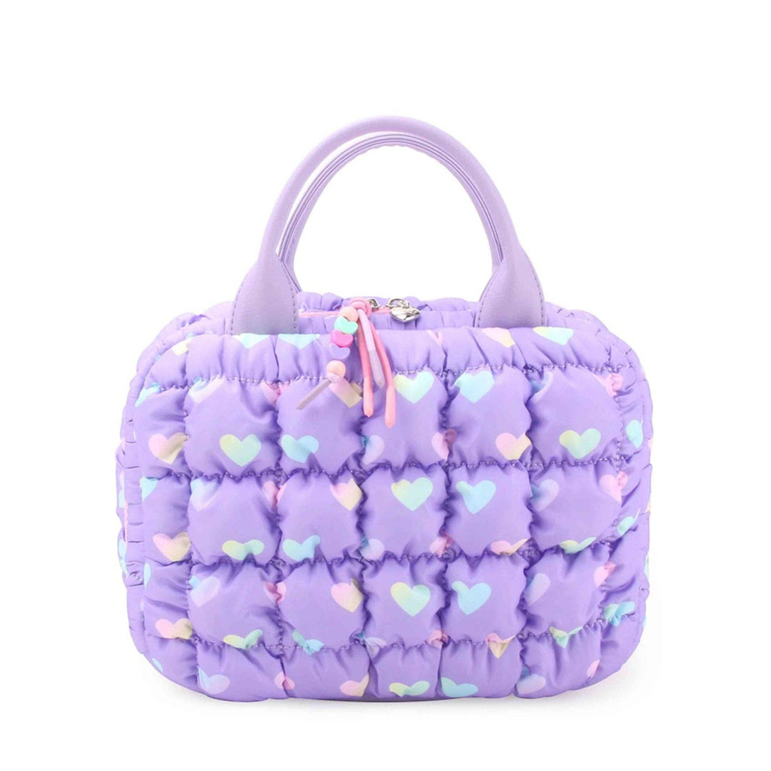 Quilted Scrunchies Heart Printed Lunch Bag