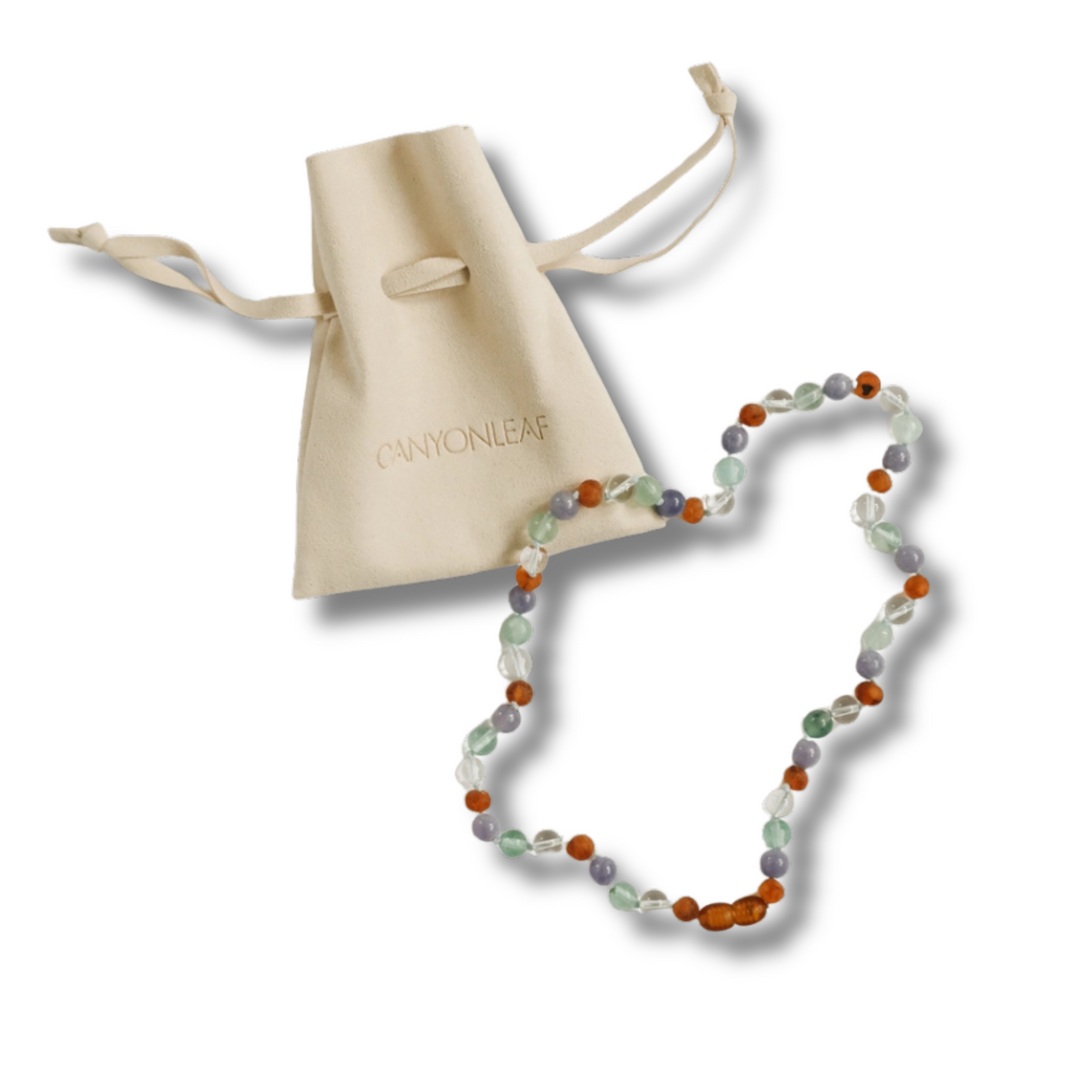 Baltic Sea Amber + Natural Gemstone Necklace