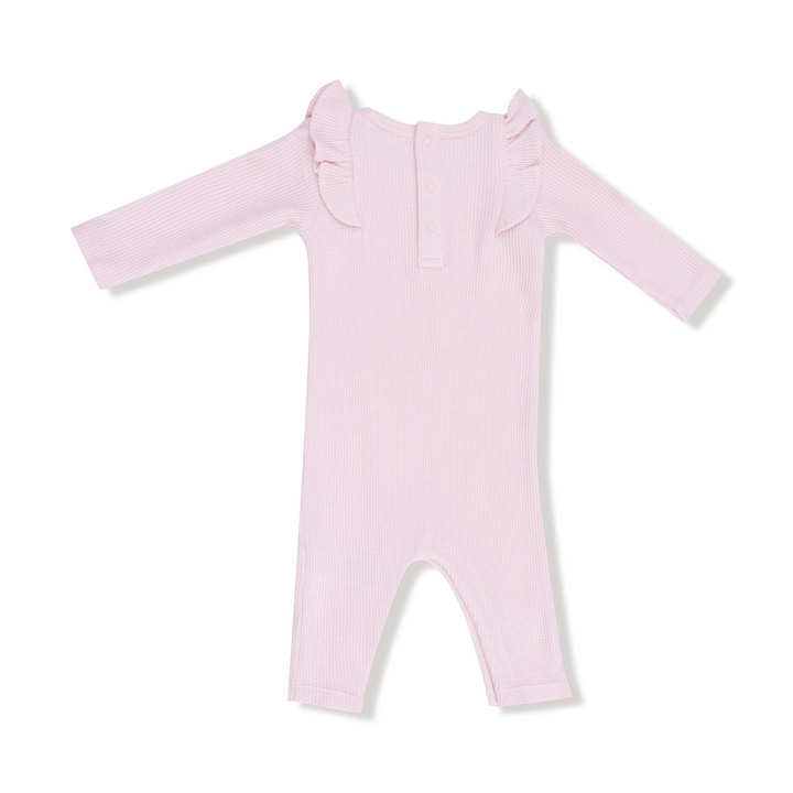 Veiled Pink Ruffle Romper