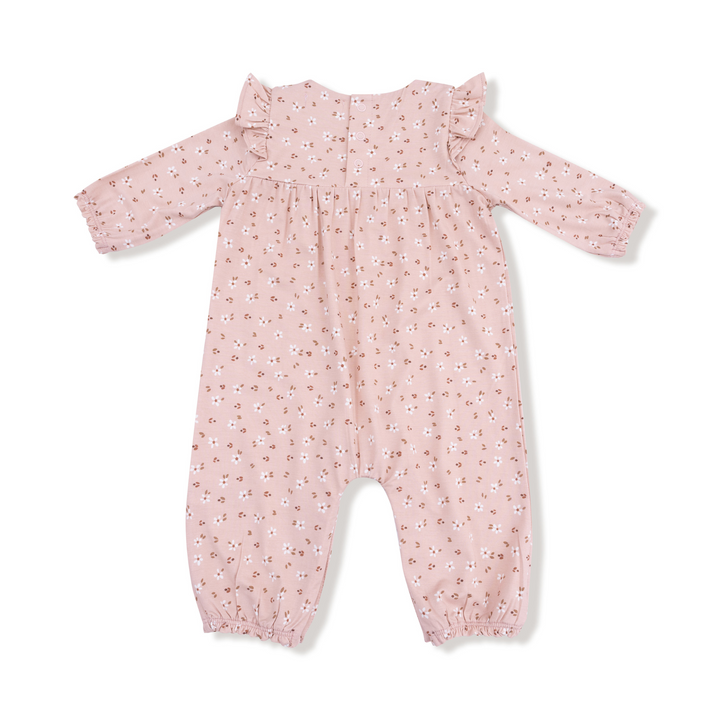 Carrie Floral Pink - Bamboo - Ruffle Sleeve Romper