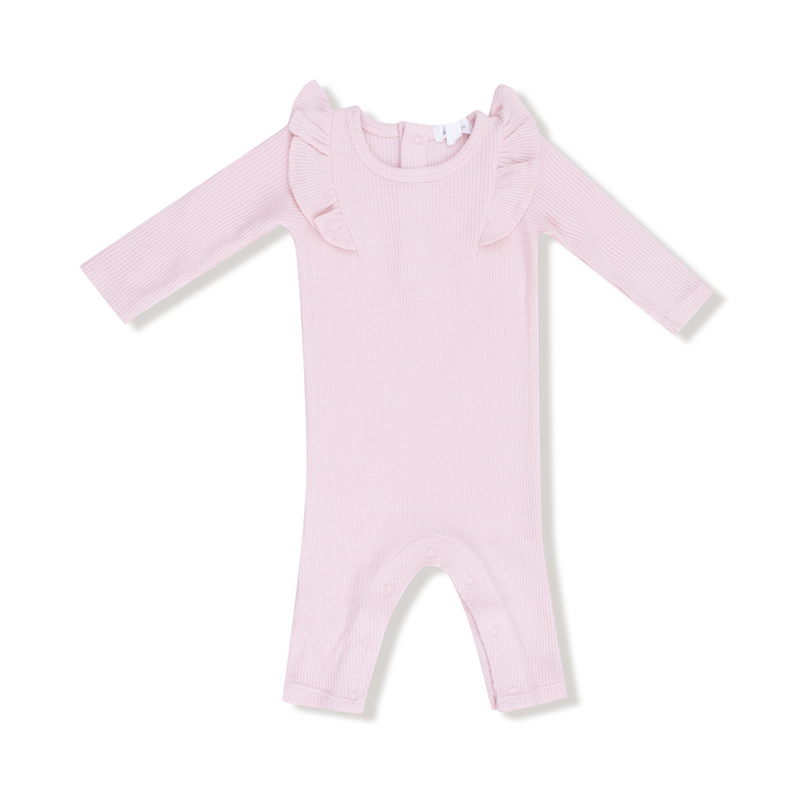 Veiled Pink Ruffle Romper
