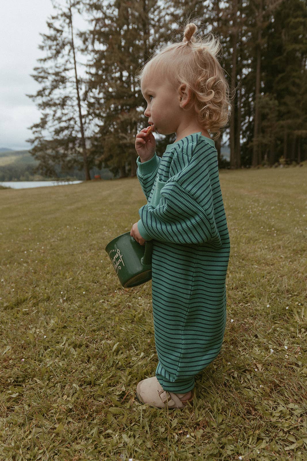 Sammy Romper - Green Stripe