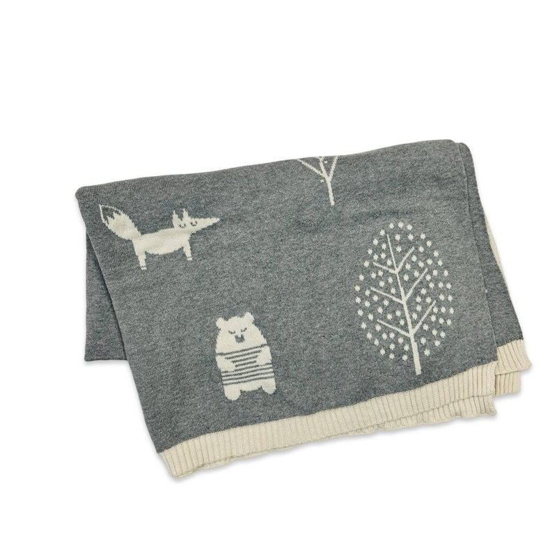 Into The Woods - Organic Cotton Knit Reversible Baby Blanket