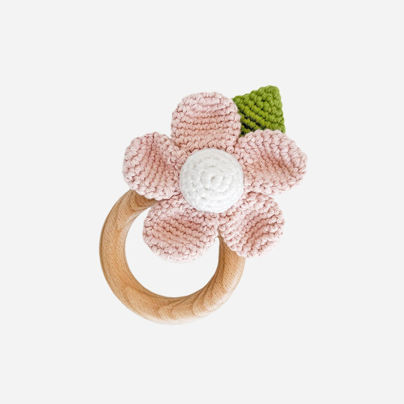 Pink Flower Teether Rattle