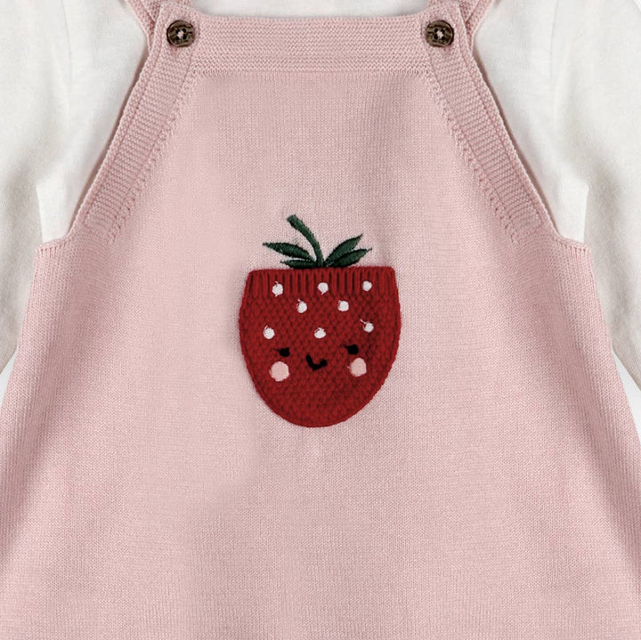Strawberry Pocket Knit Dress Set