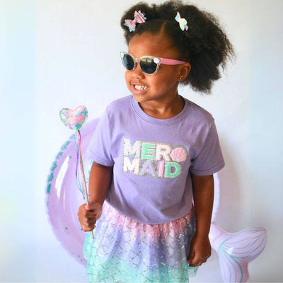 Mermaid Patch Short Sleeve T-Shirt - Kids Summer Tee