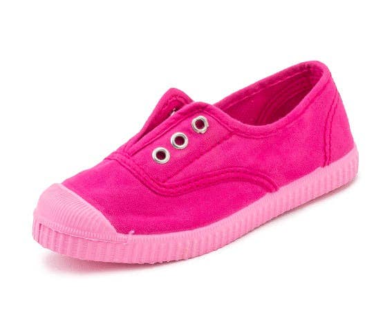 Canvas Laceless Sneaker - Pink/Fuschia