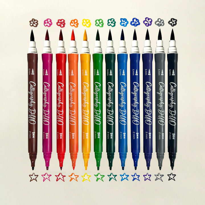 Calligraphy Double-Ended Markers - Set of 12
