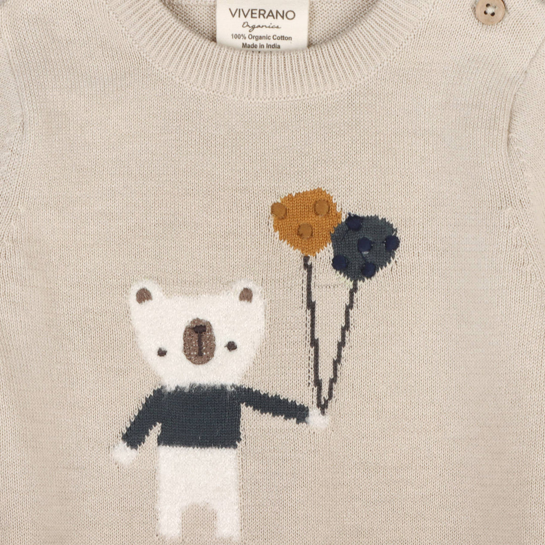 Jacquard Knit Jumpsuit - Balloon Bear