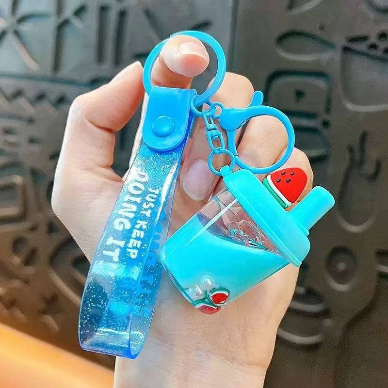 Fruit Boba Floaty Key Charm w/ Wristlet