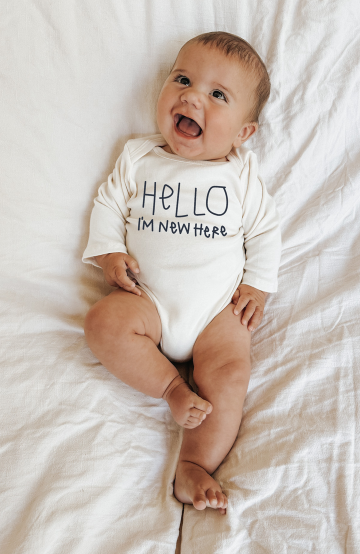 Hello I'm New Here Organic Bodysuit