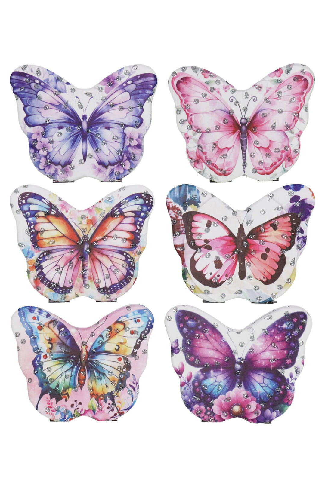 Butterfly Floral Compact Cosmetic Mirror