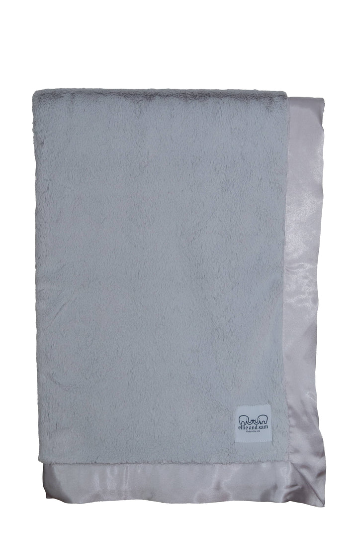 Luxury Satin (Border) Blanket - Silver 30" x 36"