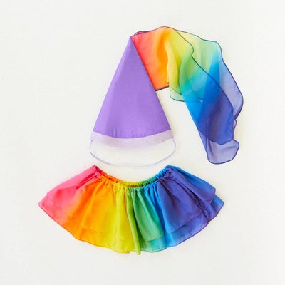 Silk Princess Hat - Purple/Rainbow