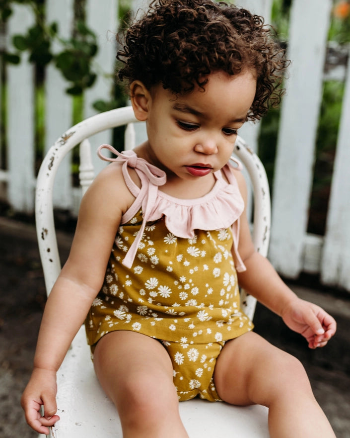 Tank Bloomer Set - Bronze Daisies