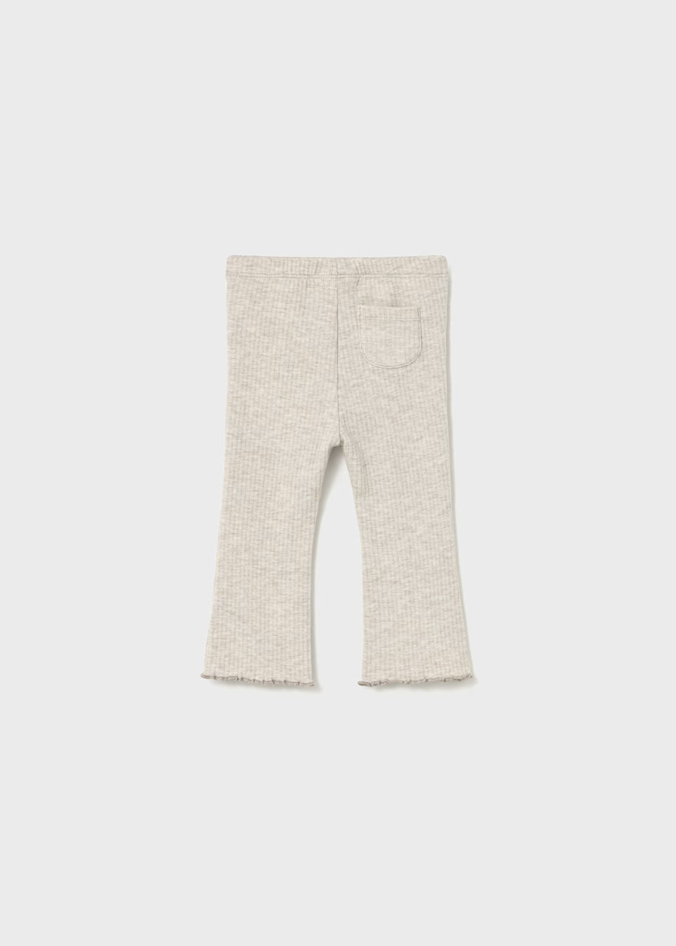 Beige Ribbed Flare Leggings