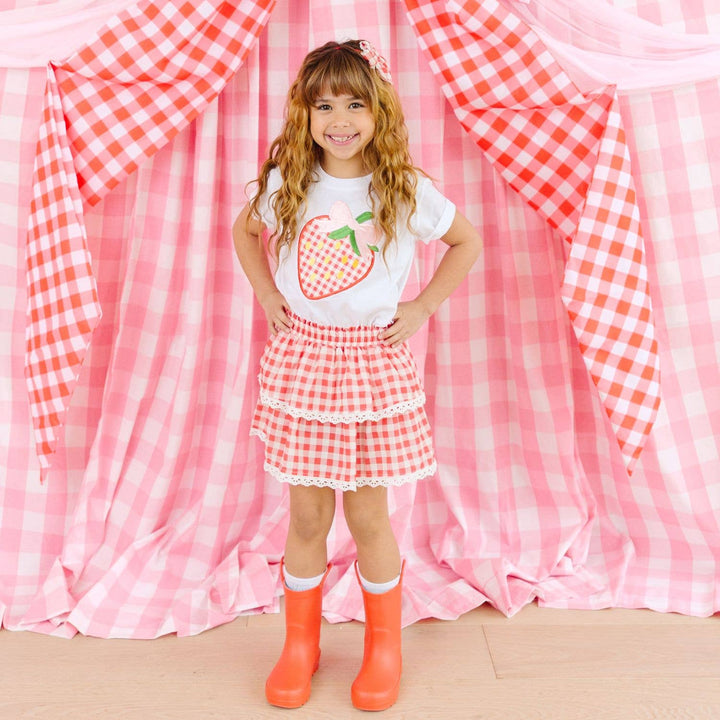 Red Gingham Bow Headband
