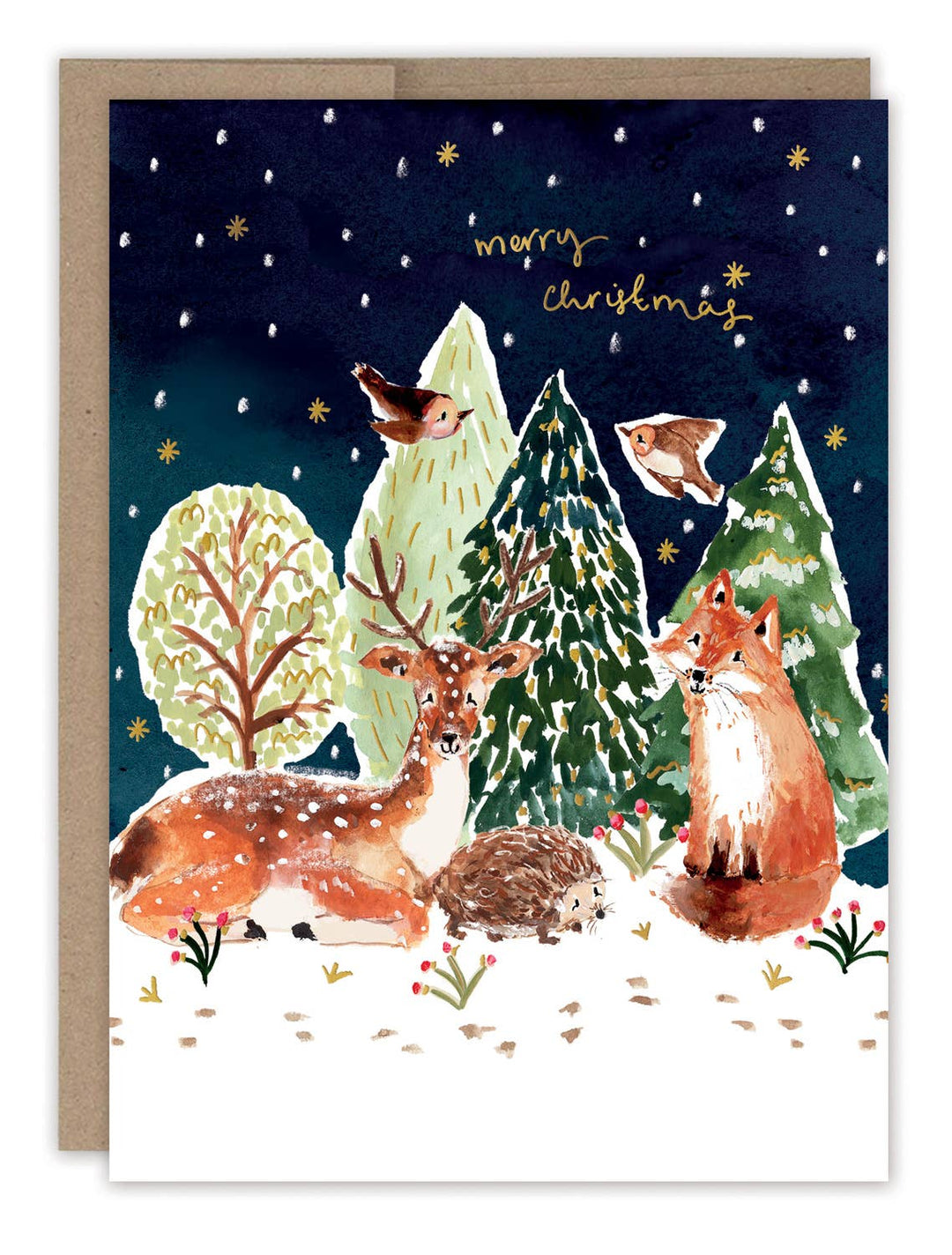 Snowy Woodland Holiday Card