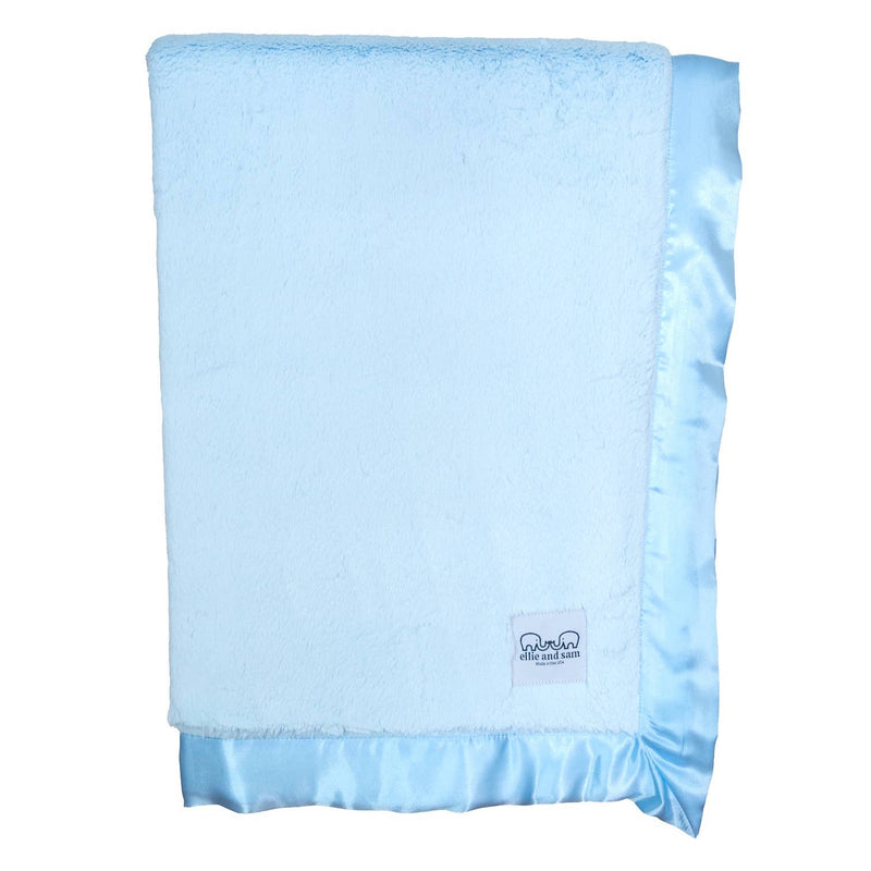 Luxury Satin (Border) Blanket - Blue 30" x 36"