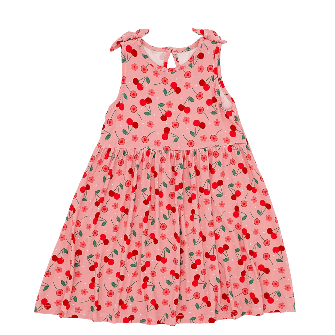 Harper Bow Tie Tank Dress - Cherry on Top
