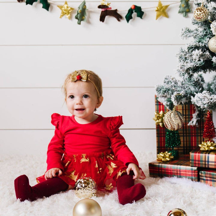 Gold Reindeer Christmas Baby Headband