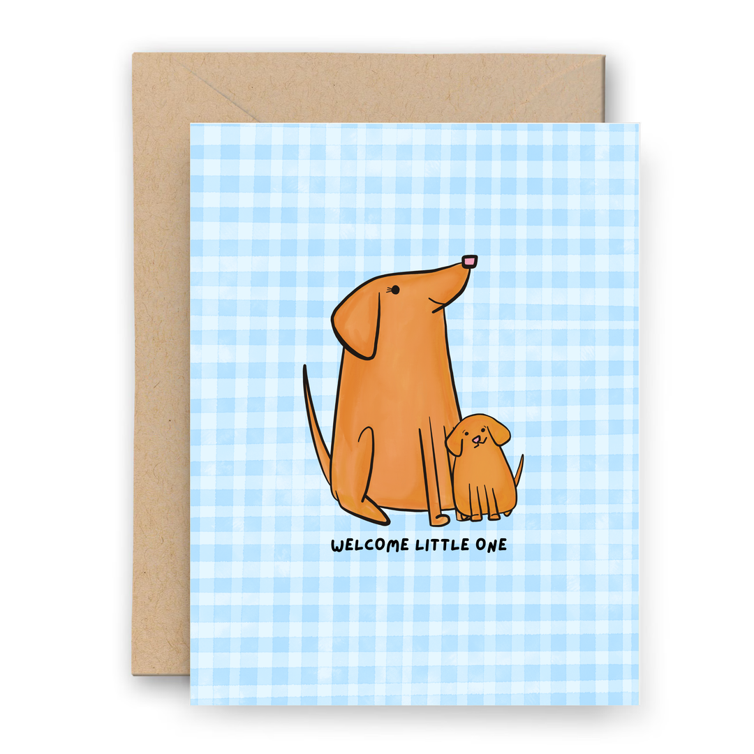 Welcome Little One / Puppy Dog Greeting Card 