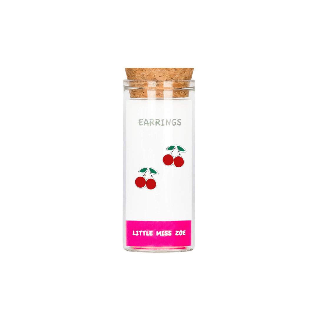 Stud Earrings in a Bottle - Cherry