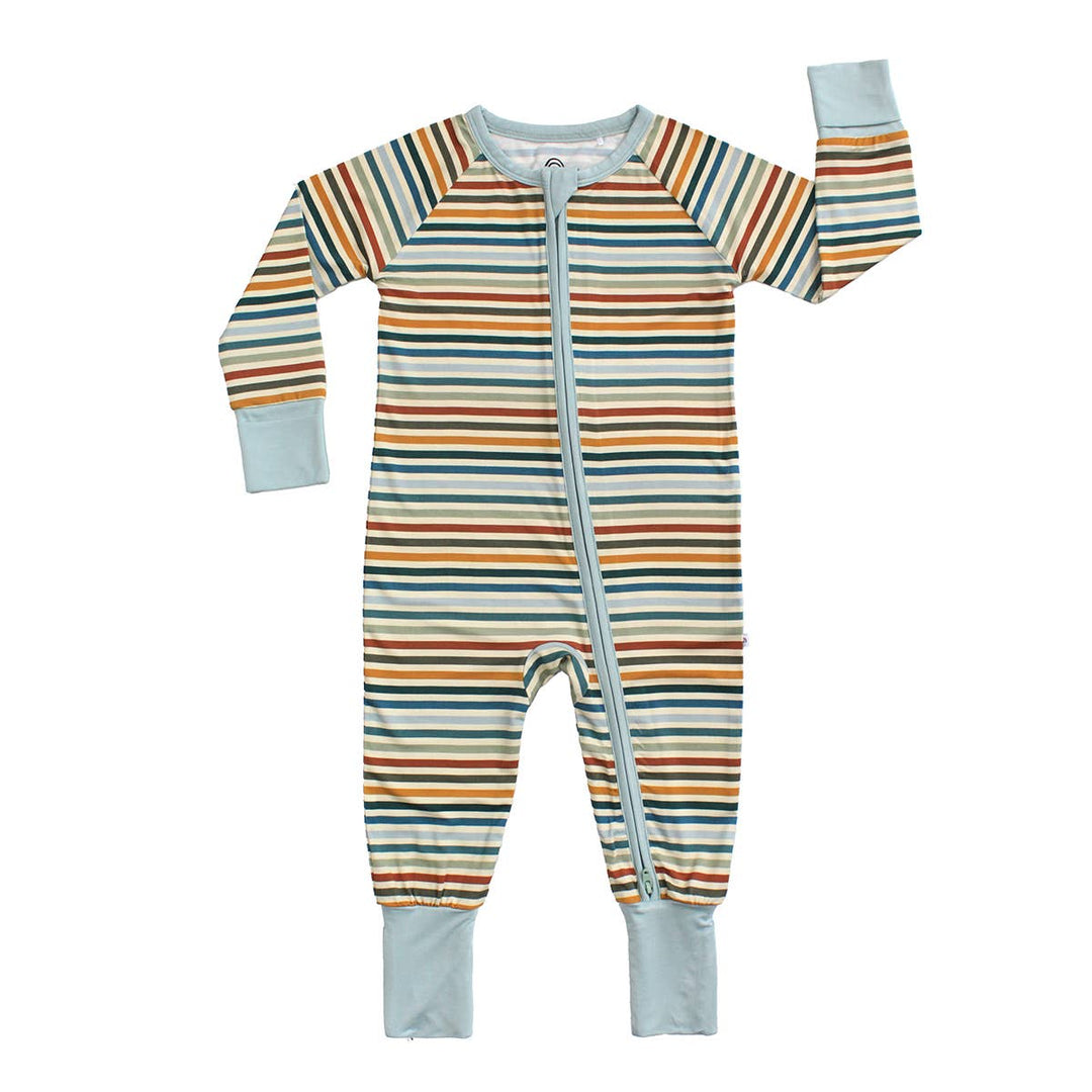 Autumn Stripes Bamboo Footie