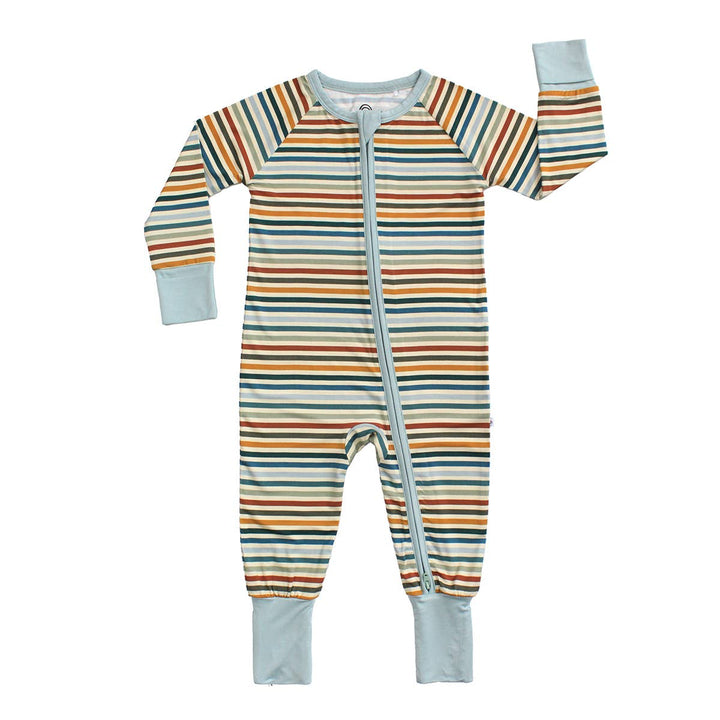 Autumn Stripes Bamboo Footie