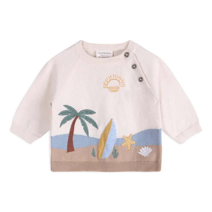 Surf Embroidered Knit Pullover