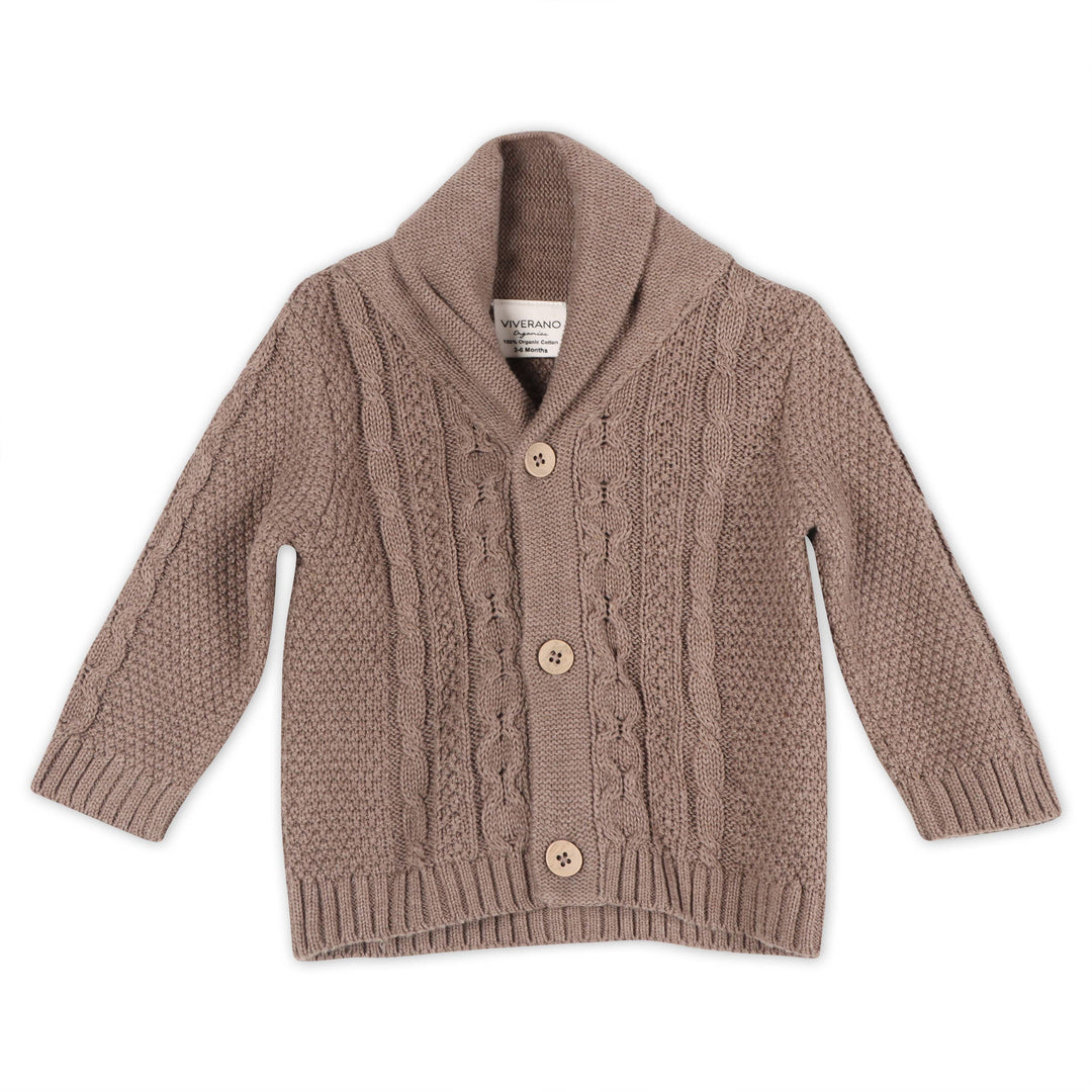 Collared Cable Knit Cardigan