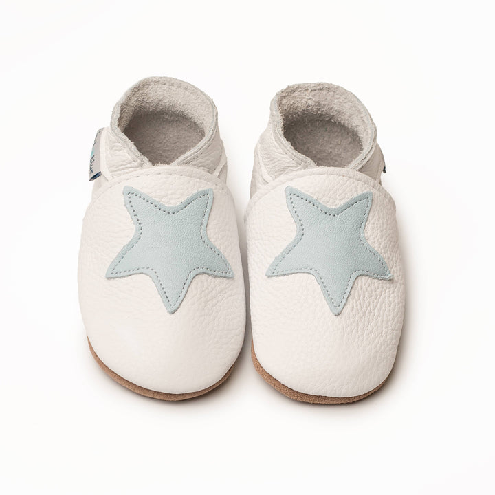 Moccasins- Starry White/Baby Blue
