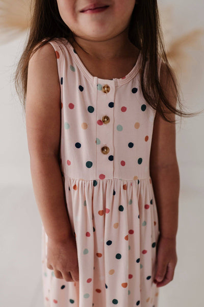 Henley Tank Dress: Summer Polka Dots