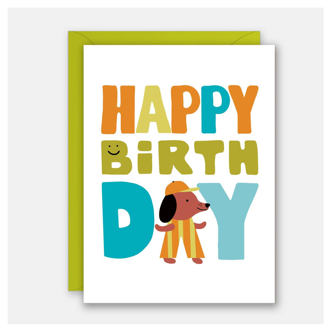 Striped Pants Puppy Birthday Card