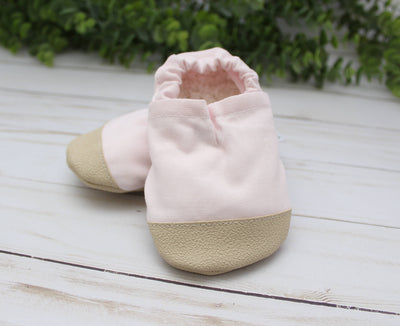 Powder Pink Linen Baby Shoes