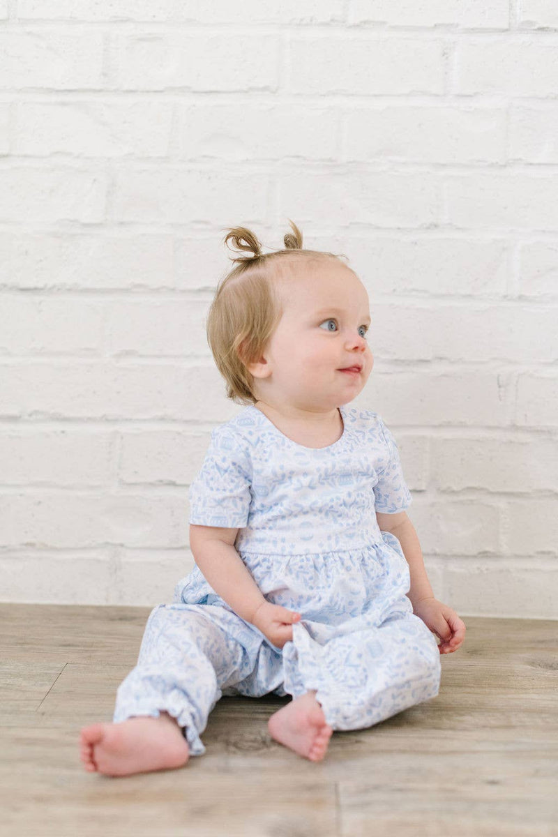 Rosie Romper - Blue Bunnies