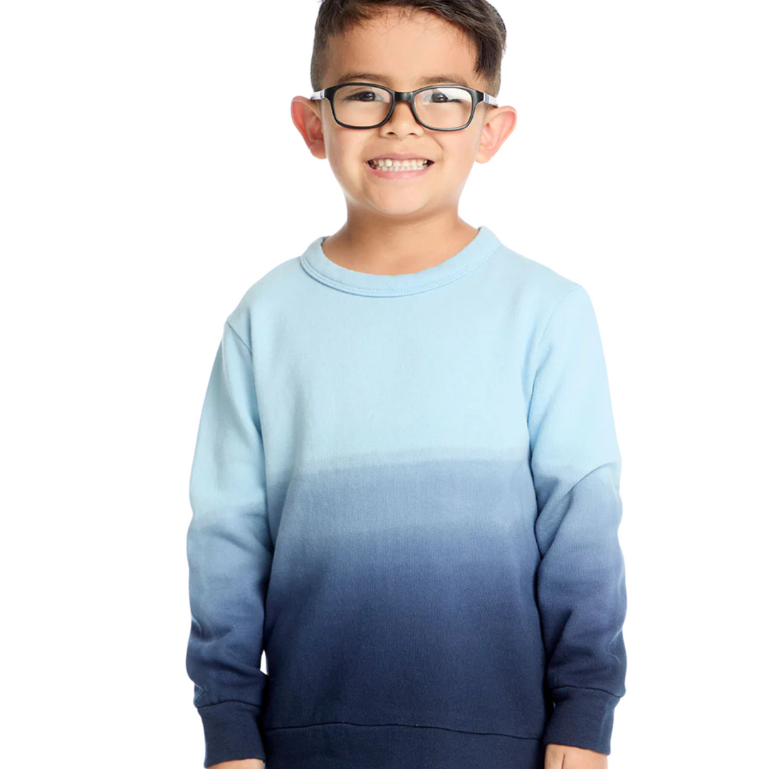 Comfy Long Sleeve Malibu Blue Ombre Pullover