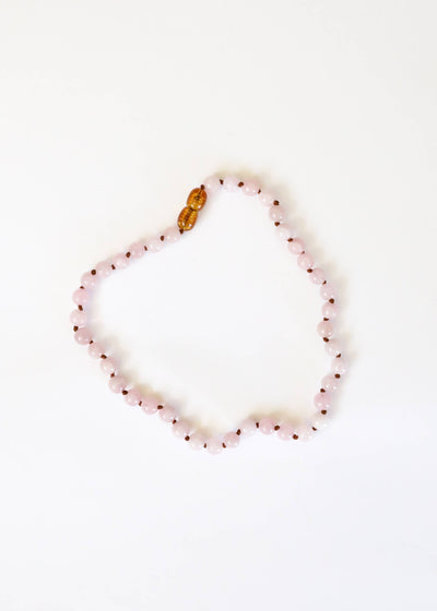 Pure Gemstone + Pink Rose Quartz || Beaded Necklace