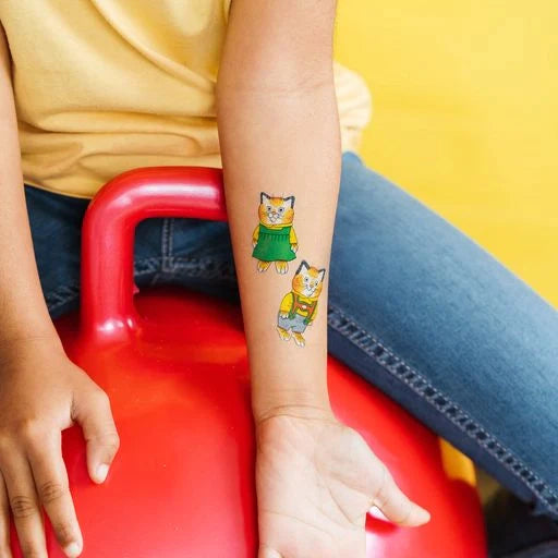 Huckle & Sally Cat (Richard Scarry) Tattoo Pair