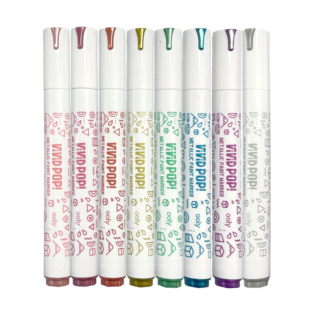 OOLY - Vivid Pop!: Opaque Water-Based Paint Markers - Metallic (Set