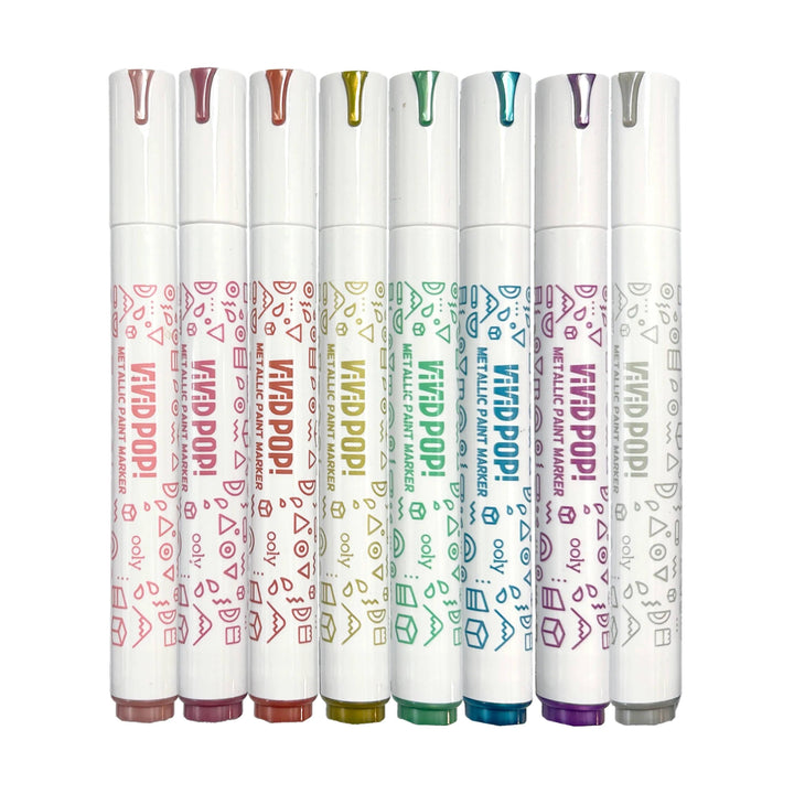 OOLY - Vivid Pop!: Opaque Water-Based Paint Markers - Metallic (Set