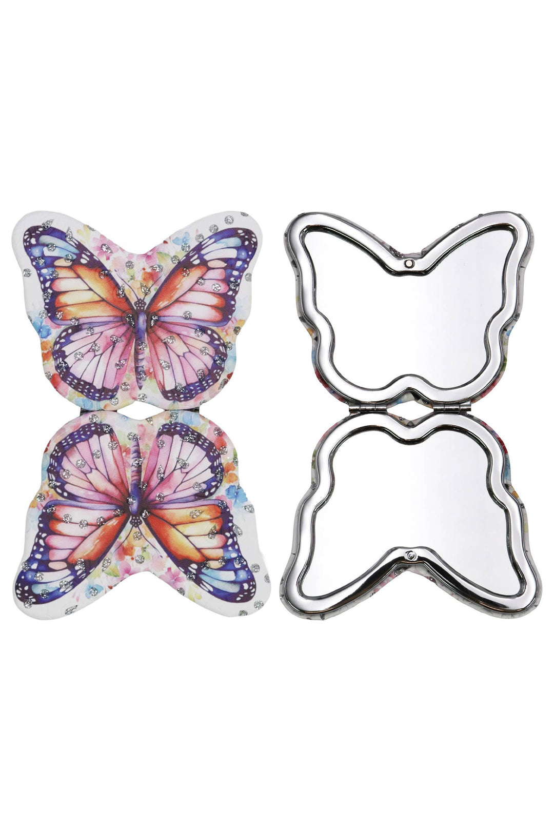 Butterfly Floral Compact Cosmetic Mirror